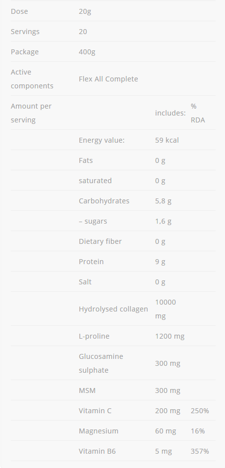 Conținutul - AllNutrition Flex All Complete