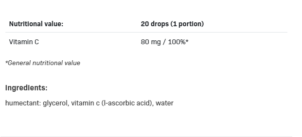 Continutul: AllNutrition Vitamin C Drops