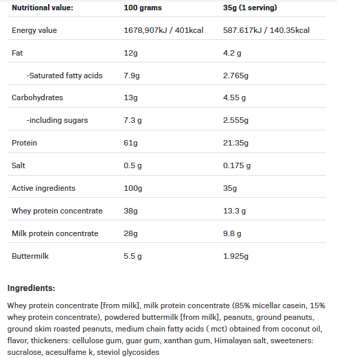 Continutul - AllNutrition Nutlove Protein Shake 630g white choc peanut