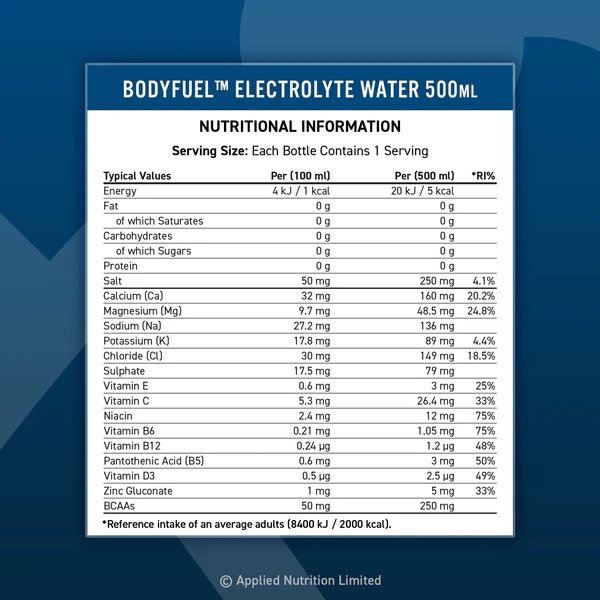 Continutul: Applied Nutrition Body Fuel Electrolyte & Vitamin Water
