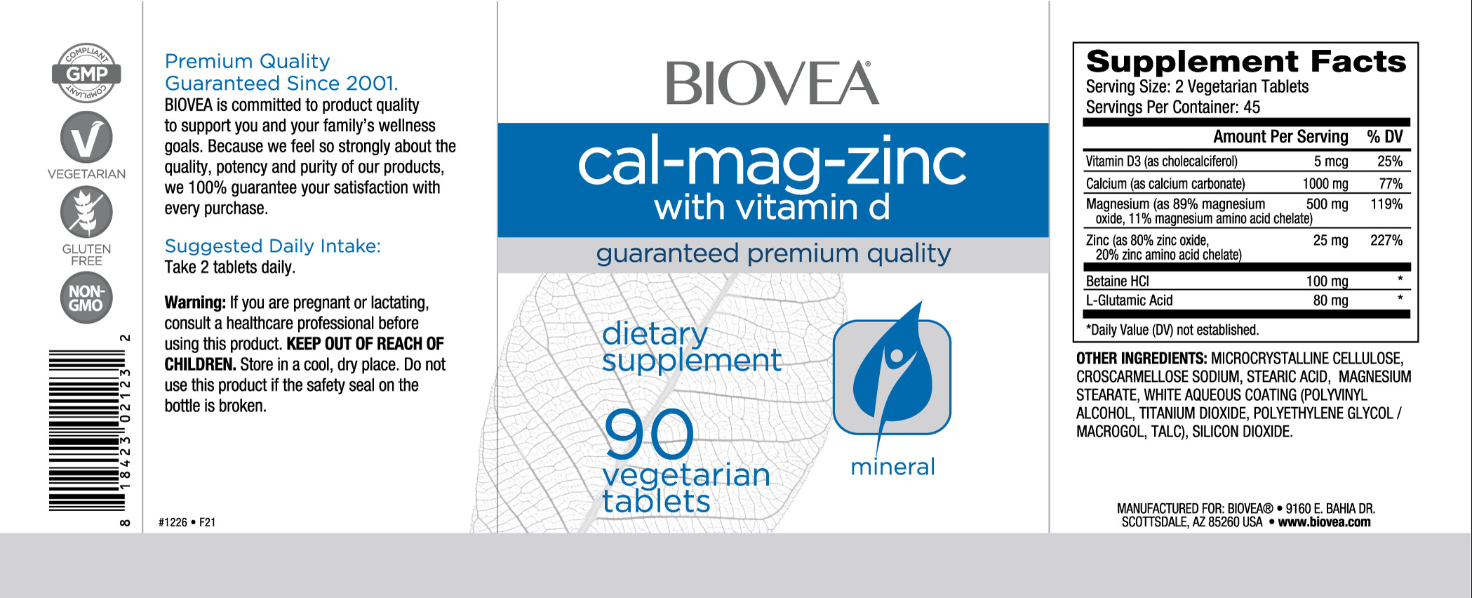 Continutul - Biovea Cal-Mag-Zinc