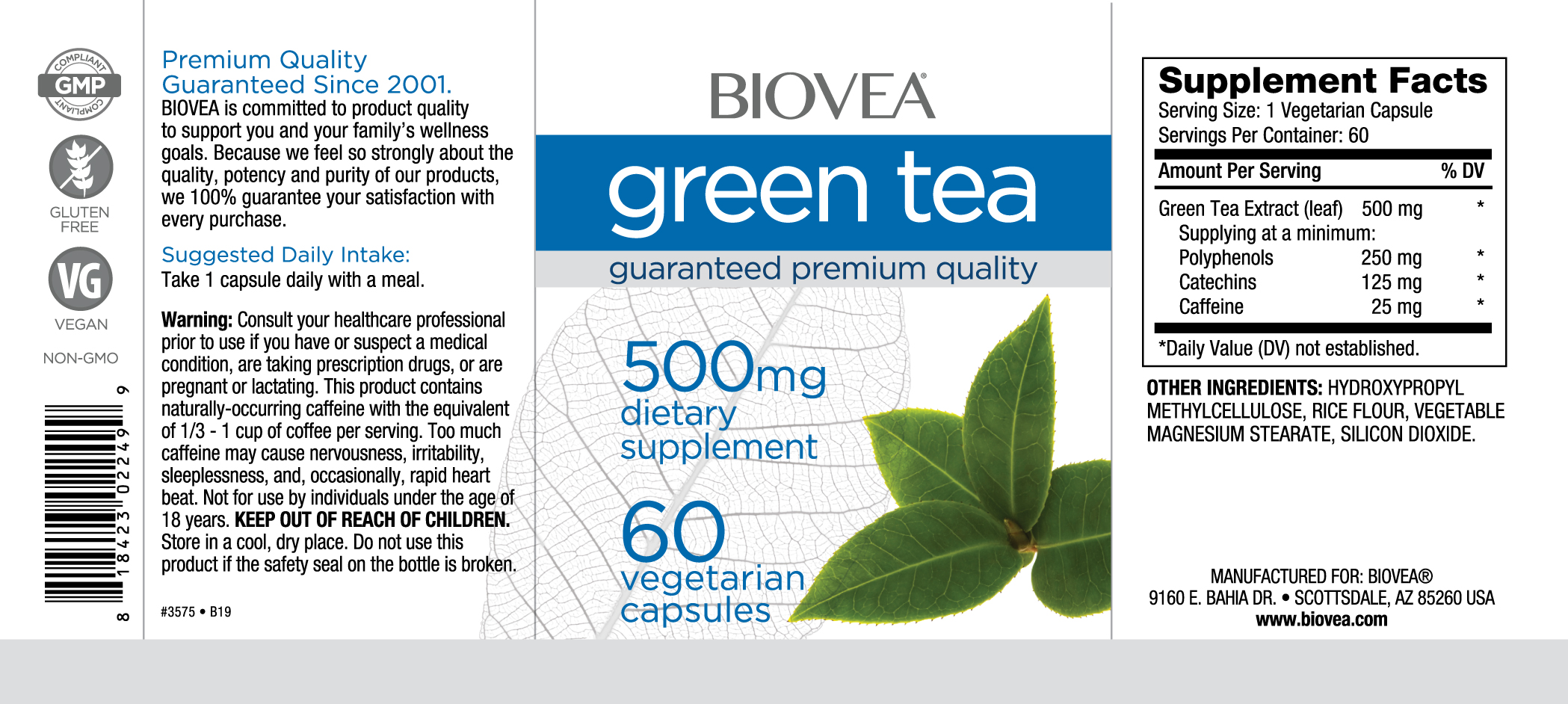 Continutul - Biovea Green Tea