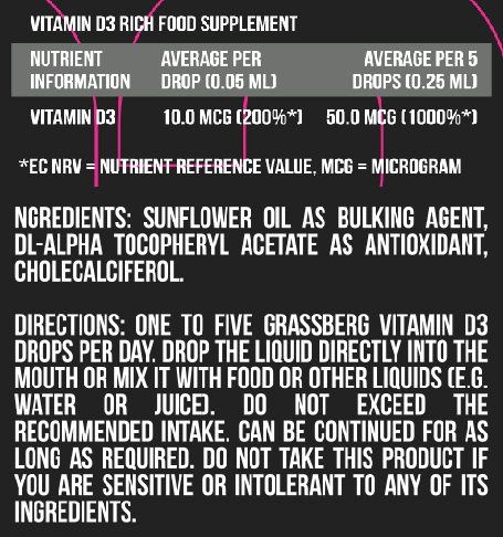 Continutul - Grassberg Vitamin D3 Drops 400IU