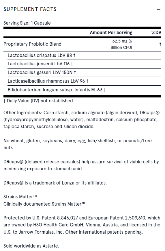 Continutul - Jarrow Formulas Jarro-Dophilus Prenatal 6 B.