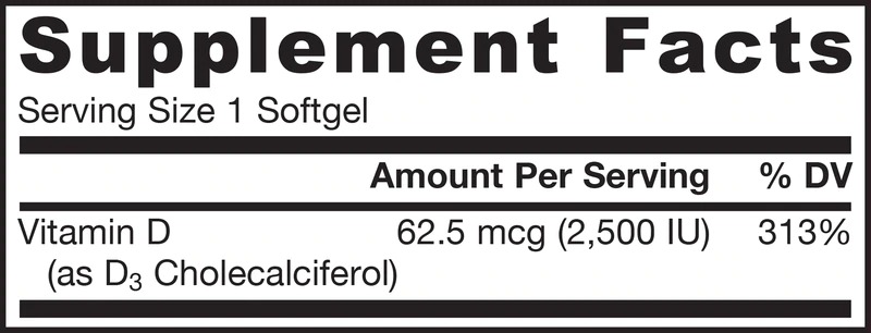 Continutul - Jarrow Formulas Vitamin D3 2500