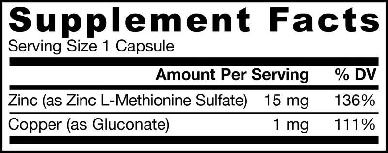 Continutul - Jarrow Formulas Zinc Balance® 15mg (L-Methionine Sulfate)