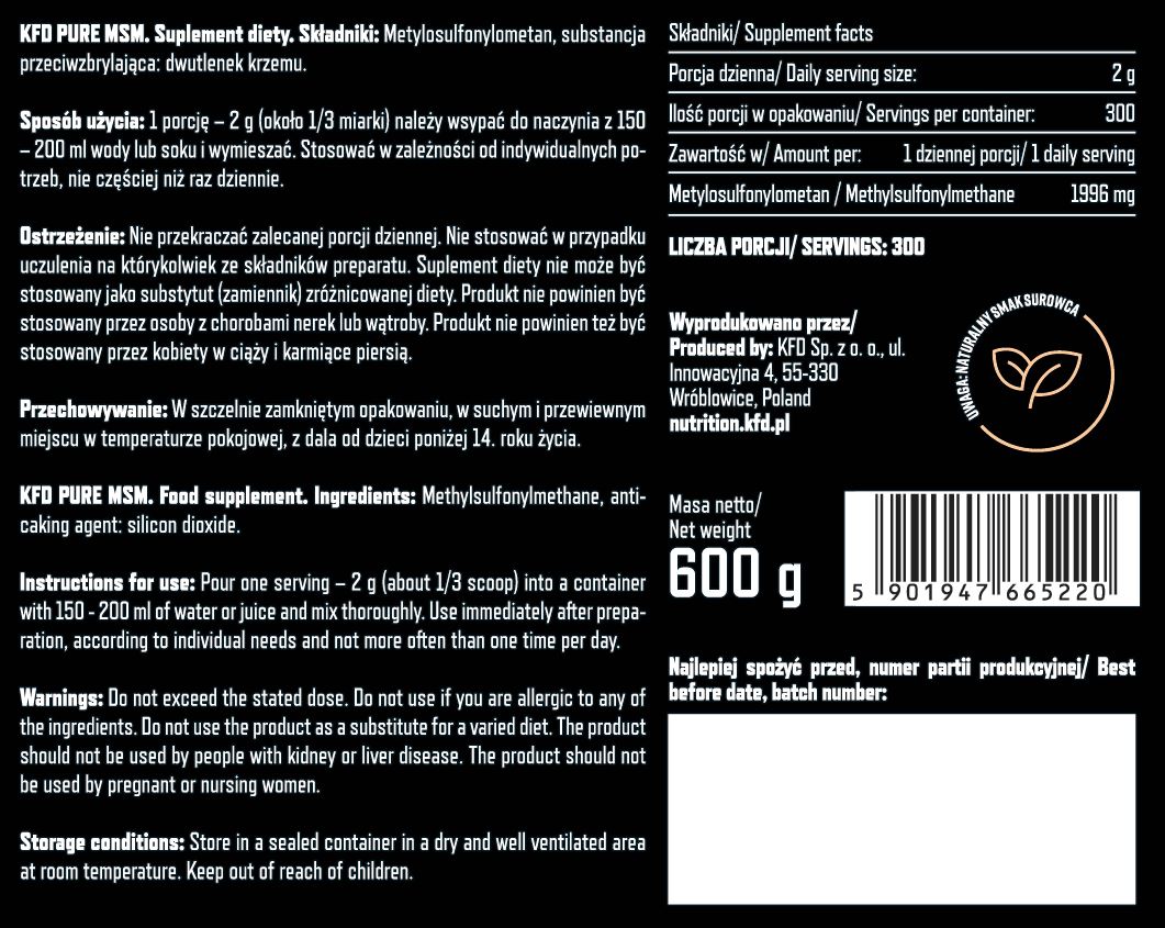 Continutul - KFD Pure MSM