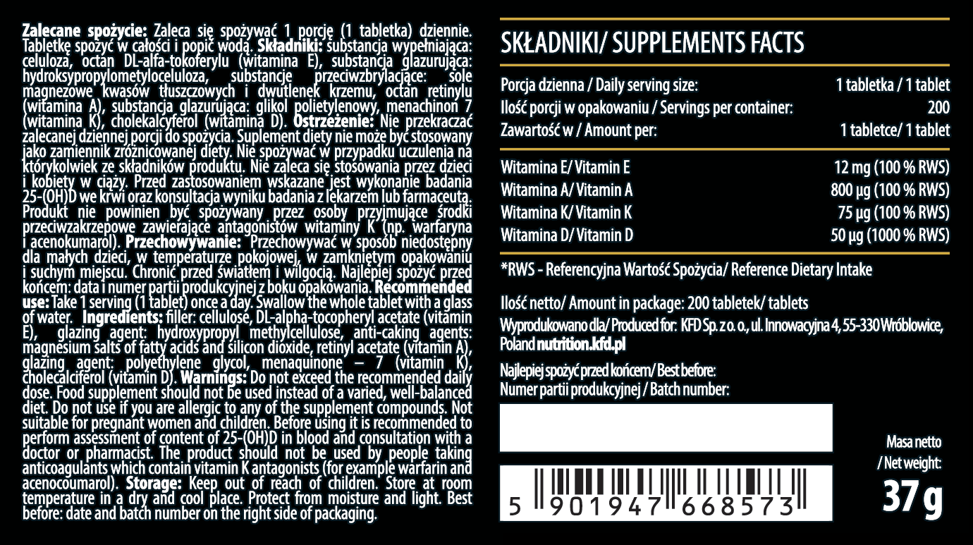 Continutul - KFD Vitamin ADEK