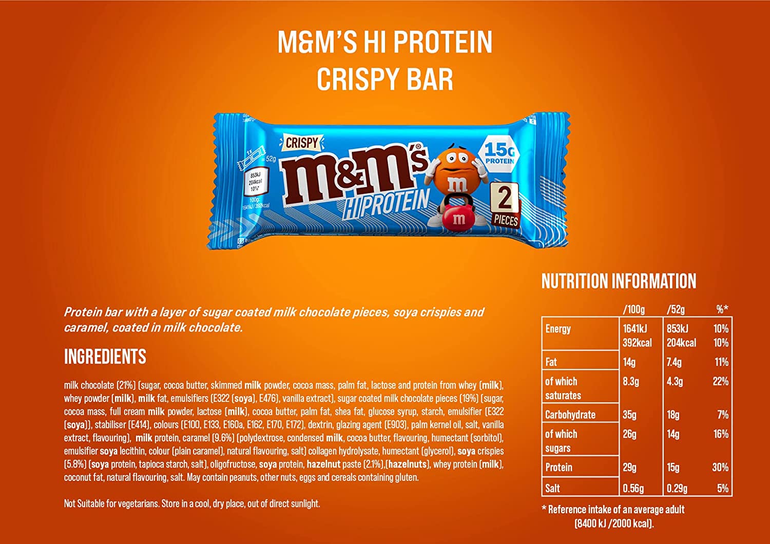Continutul - Mars Protein Mars Protein M&M's Crispy Hi Protein Bar