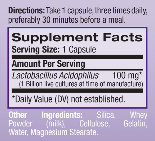 Continutul - Natrol Acidophilus Probiotic 100mg