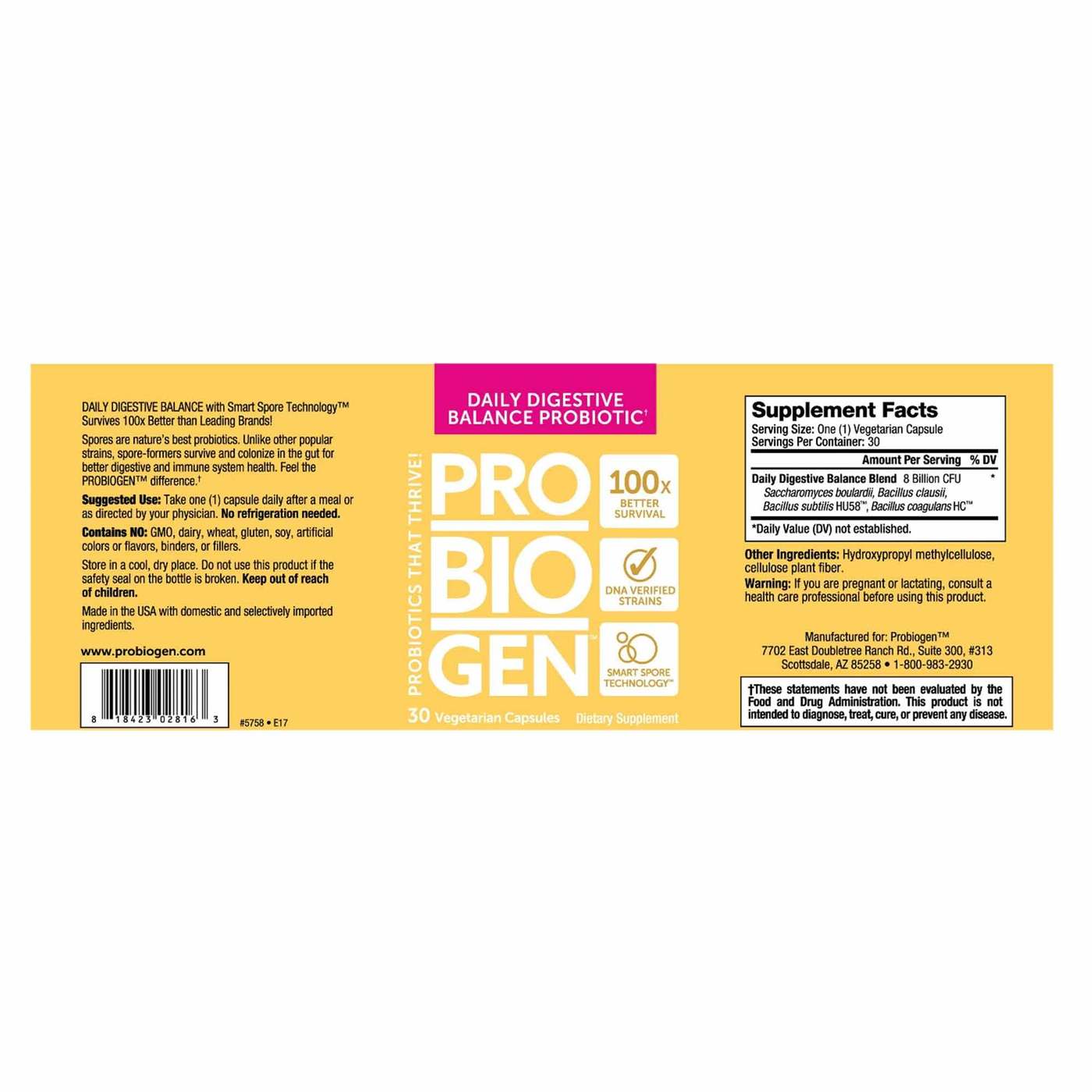 Continutul -  Probiogen Daily Digestive Balance