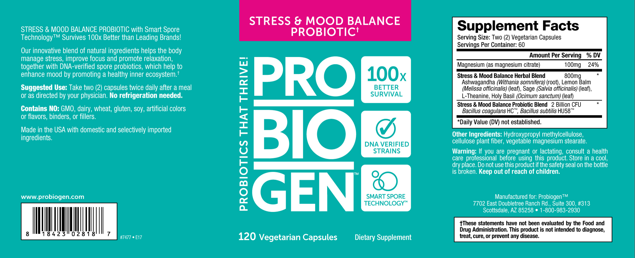 Continutul - Probiogen Stress & Mood Balance Probiotic