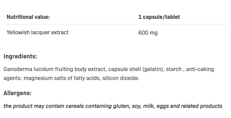 Continutul: SFD Reishi Caps