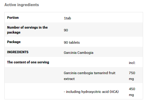 Continutul: SFD Garcinia Cambogia
